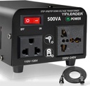 Yinleader 500W Voltage Transformer Power Converter(110V to 220V, 220V to 110V) Step Up/Down Converter 110/120 Volt - 220/240 Volt w/US Power Cord [300W Continuous Power]