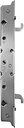 2-Point Double Hook Sliding Door Lock, Center Drive, No Faceplate 9-7/8" Hole Spacing | Fix and Repair Dual Point Sliding Door Mortise Locking Mechanism Replacement - Stainless Steel