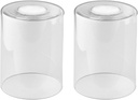 2-Pack Clear Glass Cylinder Lamp Shade Replacement | 5.1" Height, 3.93" Diameter, 1.65" Fitter | Universal Fit for Table Lamps, Wall Sconces, Pendant Lights & Bathroom Vanity Lights
