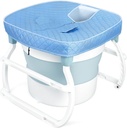 31" Portable Foldable Bathtub Small Folding Bathtub with Bracket Ice Tub Shower Tub Collapsible Tub Freestanding Surround Collapsible Tub, Effortless Foldable Bathtub Blue