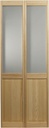 LTL Home Products 895720 Frosted Half Glass Bifold Interior Solid Wood Door, 24" x 80", Unfinished Pine