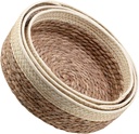 3pcs Woven Bread Basket Set Kitchen Storage Baskets Sourdough Proofing Decorative Woven Storage Box Desktop Organizer