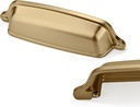 10 Pack 3-3/4 inch (96mm) Champagne Bronze Cabinet Cup Pulls Drawer Pulls Kitchen Hardware Cabinet Handles Drawer Handles Knobs Cup Pull.