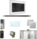 Mr Steam XDream Steam Shower Ctrl Pkg w/iSteamX Control and Linear Steamhead in White Brushed Nickel