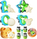 Adocfan Sandwich Cutter and Sealer Set (LARGE), 10 PCS Sandwich Cutter, Bread Sandwich Maker mold and DIY Cookie Cutter Lunch Lunchbox and Bento Box of Boys Girls