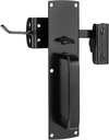 Thumb Gate Latch Hardware for Wooden Fences Heavy Duty, Self Locking Fence Latch Kit with Handle, Door Latch Gate Lock kit for Wooden/Vinyl Fence, Outdoor Metal Gate, Black Finish