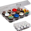 case of 30 plastic cupcake boxes 12 Compartment Cupcake Container 12 Pack Cupcake Containers 12 count Set 30 12 compartment cupcake boxes dozen Cupcake Containers plastic disposable 12 active