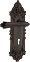 Nostalgic Warehouse Victorian Plate Single Dummy with Keyhole Fleur Lever in Timeless Bronze