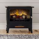 Country Living Infrared Freestanding Electric Fireplace Stove Heater in Black | Multiple Flame Colors, Metal Design with Faux Wooden Logs | Alexa/WiFi Enabled - Remote Included