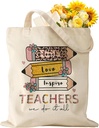 Teacher Tote Bag - Aesthetic Cute Women Canvas Tote Bag Teacher Appreciation Resuable Shoulder Bag for Daily