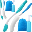 Sunnyray 8 Pcs Toilet Aids Kit for Wiping Include 2 Long Handle Butt Wiper 2 Shower Brush 2 Portable Bidet 2 Storage Bag for Disabled Elderly Pregnant Physically Challenged