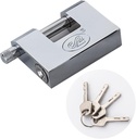 D-Shaped Heavy Duty stainless steel padlock with key,high security shipping container padlocks,bolt cutter proof lock,10mm Thick large padlock for outdoor,keyed unbreakable anti theft chain lock(70mm)