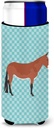 Caroline's Treasures Mule Blue Check Decorative Hugger, Slim Can, Multicolor
