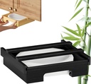 10-Inch Paper Plate Dispenser Under Cabinet Bamboo Plates Holder, Paper Plate Dispenser Under Cabinet, Kitchen Counter Vertical Plate Dipensersn (Black), ZR-290