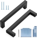 Ravinte Black Cabinet Pulls 5 Inch Square Kitchen Cabinet Handles Modern Hardware for Kitchen Cabinets Cupboard with Drill Mounting Template 50 Pack
