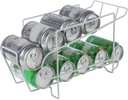 2-Tier Rolling Kitchen Storage Double-Layer Rack, Beverage Can Dispenser Rack, Soda Can Storage Rack Container Drink Beverage Dispenser for Freezer