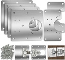 6 PCS Cabinet Hinge Repair Plate, Hinges Repair Fixing Plates, Stainless Steel Cabinet Repair Board, Kitchen Cupboard Door Hinge Repair Brackets Kit, Cabinet Fixing Plate Bracket with Mounting Screw