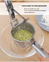 Stainless Steel Vegetable Squeezer, Upgrade Red Silicone Handle Metal Vegetable Water Squeezer for Squeezing Veggie Liquid