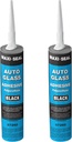 Maxi-Seal Black Polyurethane Windshield Adhesive with Fast Curing Non-sag Formula - 10.5oz Tube + ﻿Applicator Tip﻿ - High Bond Strength Window Sealant Compound (2 Pack)