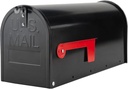Black Metal Mailboxes for Outside Post Mount, Standard Mail Box, Galvanized Steel Heavy Duty Mailbox, Medium Capacity, 19 x 8.7 x 6.7 inches
